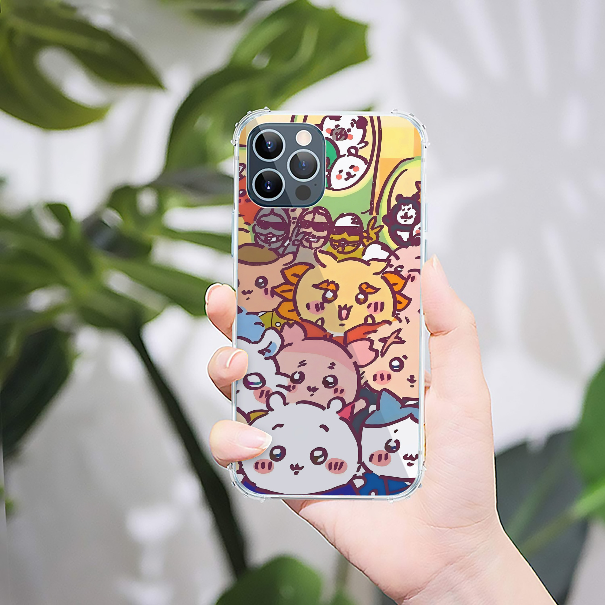 （画像用） ちいかわ Chii-kawa 【iPhone 12シリーズ対応】透明スマホケース（クリアソフトケース）